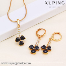 61358 Xuping Fashion China Wholesale 18K Charming Glass Gold Jewelry Set